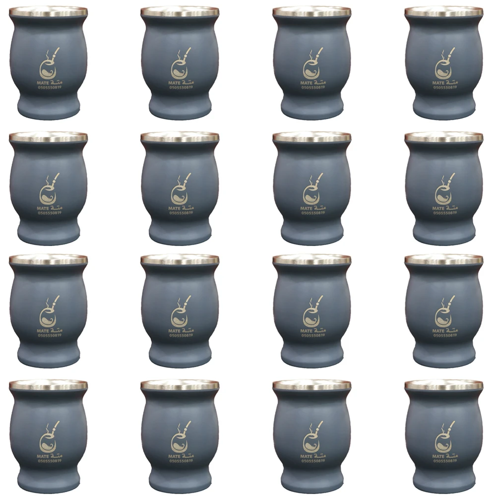 درزن اكواب متة من الاستيل لون موف بسعه 230 مل