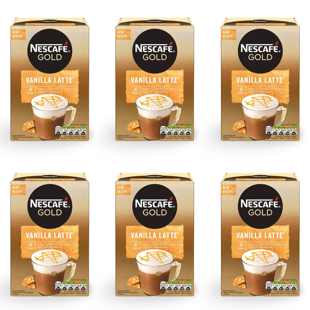 كرتون نسكافيه جولد فانيلا لاتيه - 8 أكياس ( 6 حبات )