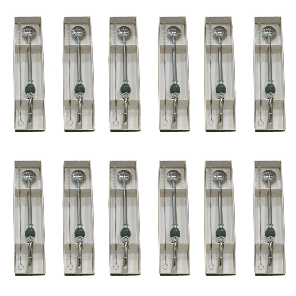 درزن مصاص متة مع فرشاه وفص رمادي ( 12 حبة )