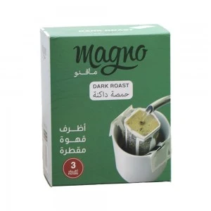 ماقنو اظرف قهوة مقطرة حمصة داكنة 3 اظرف