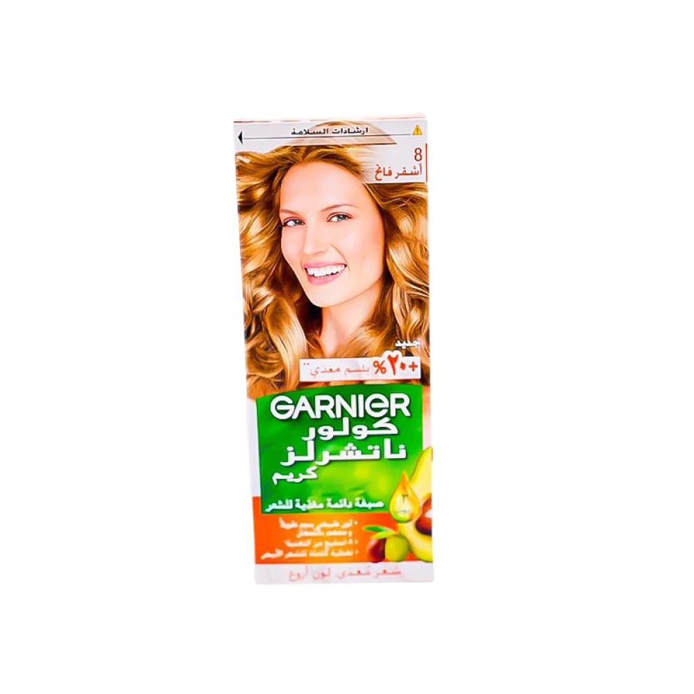 صبغة دائمة ملونة للشعر بلون رقم 8 أشقر فاتح